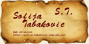 Sofija Tabaković vizit kartica